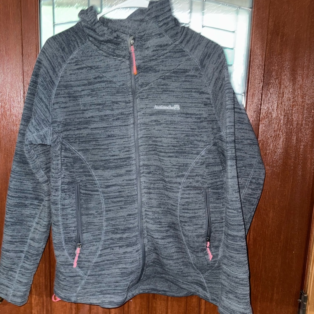 Avalanche Gray Fleece Jacket with Stand-Up Collar